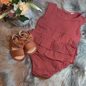 Beautiful baby girl summer romper. Shoes not included.